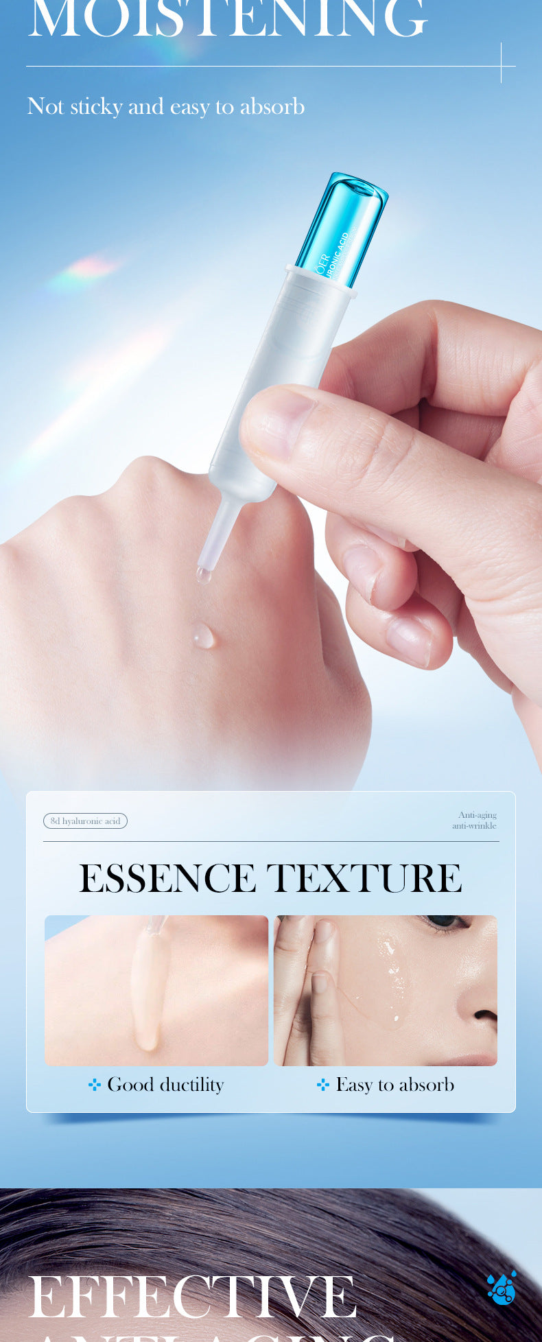 Full English Hyaluronic Acid Face Cream SADOER8D Anti-wrinkle Hydrating Nourishing Face Cream Moisturizing and Rejuvenating  Foreign Trade Wholesale