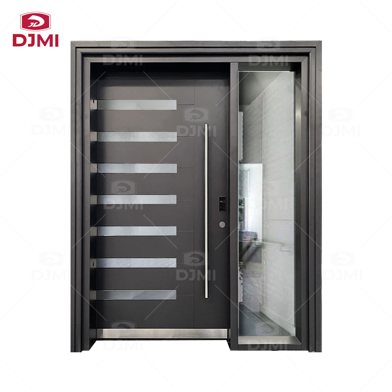 DJMI Modern Exterior Main Gate Door Designs Front Iron Entry Doors Entrance Security Steel Door for House