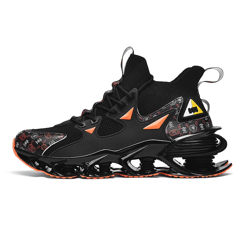 Fashion Blade Men's Shoes Mesh Breathable Sports Casual Running Shoes Men's Shock Absorption Anti-Slip Height Increasing Dad Trendy Shoes