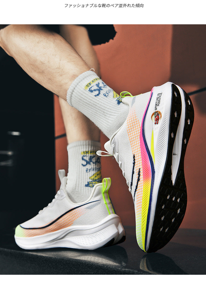 2025Spring and Summer New Style Flying Electric4C Professional Racing Shock Absorption Casual Non-slip Sports Shoes Ultra-light High Elasticity Men and Women Running Shoes