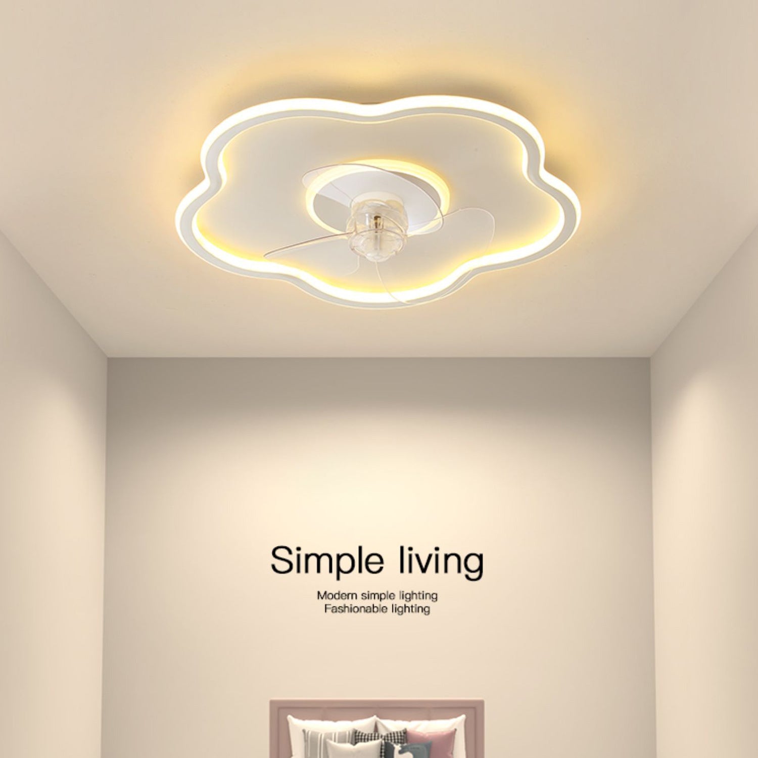 Smart Bedroom Ceiling Fan Light, Ceiling Fan Light, Simple Dining Room Ultra-thin Modern Living Room Household Electric Fan Chandelier