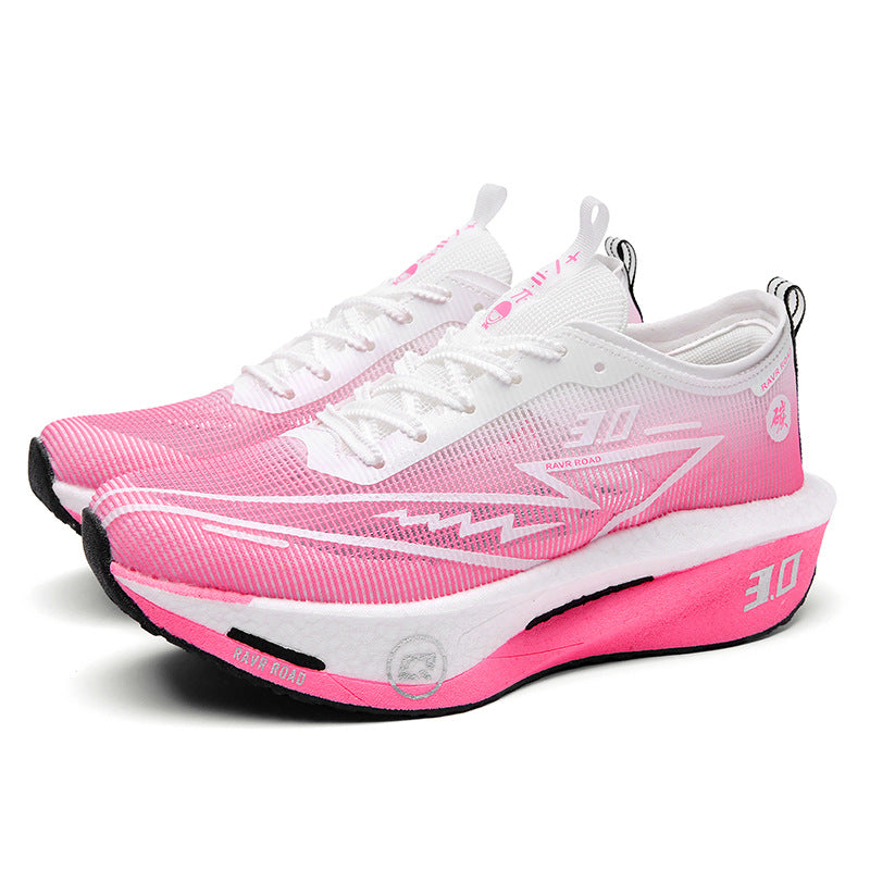 2025New Fashionable Casual Breathable Comfortable Running Shoes with Real Carbon Plate High Elasticity Shock Absorption for Student Training Sports Shoes