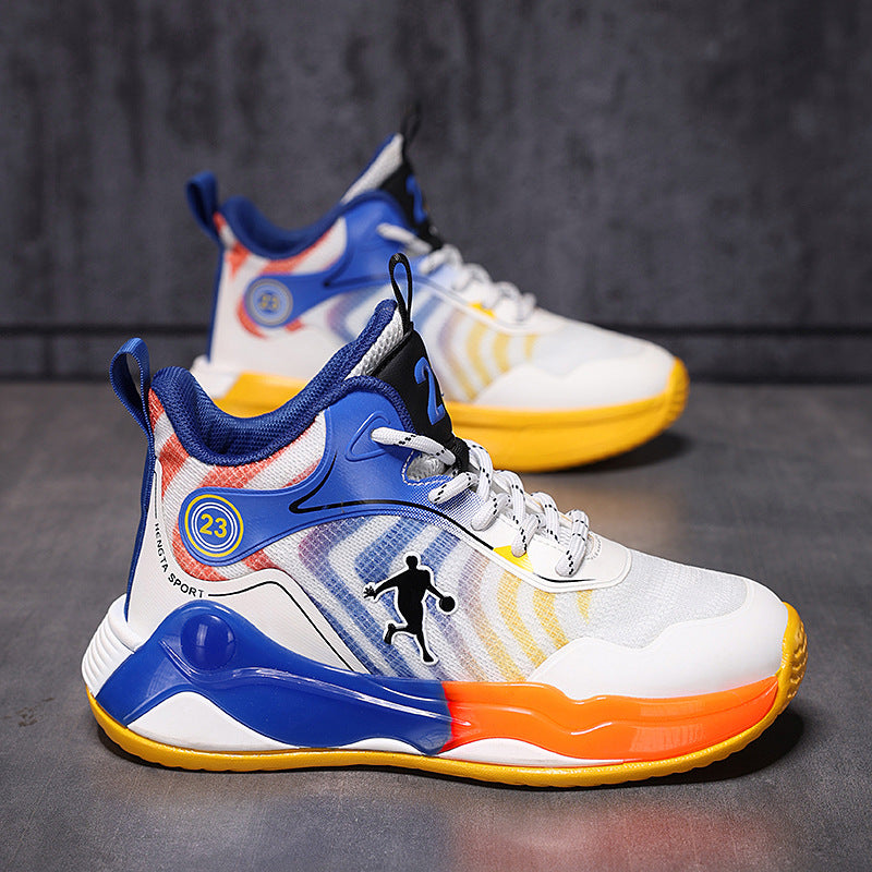 Big Kids Practical Basketball Shoes Children Professional Training Wear-Resistant Sneakers Mesh Breathable Non-Slip Running Sports Shoes