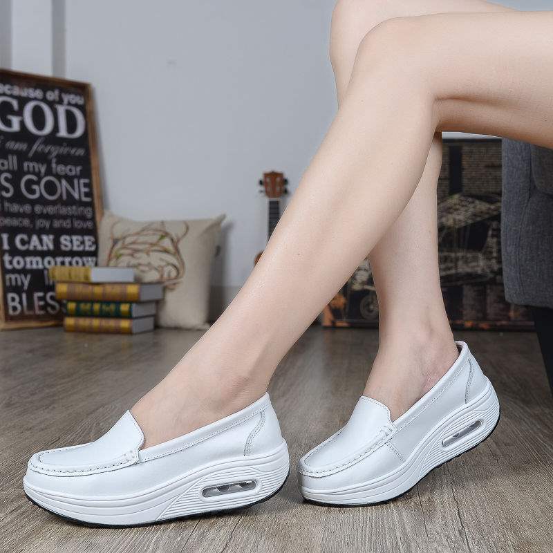 Summer Hollow Breathable Platform Shoes Thick Sole Nurse Shoes Mom Shoes Korean Style Wedge Waterproof Platform Rocking Shoes