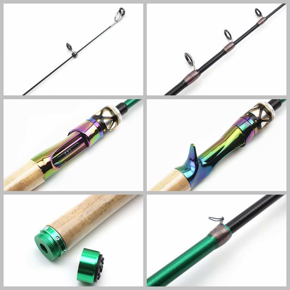 Ultra-short Carbon Fiber Shrink UL Portable Lure Rod Electroplated Telescopic Stream Lure Rod
