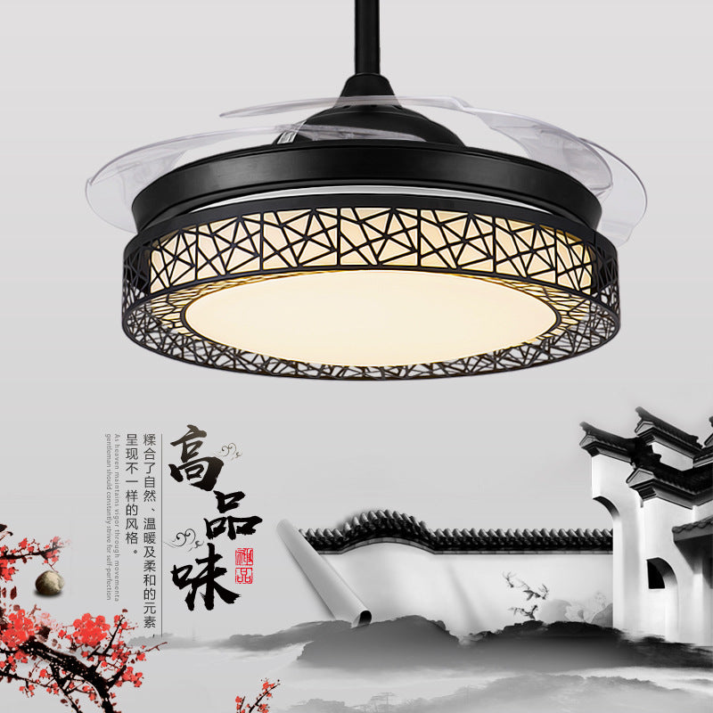 Invisible Fan Light for Home Bedroom Living Room Silent Variable Frequency Electric Fan Light Modern Simple Dining Room Ceiling Fan Light Wholesale