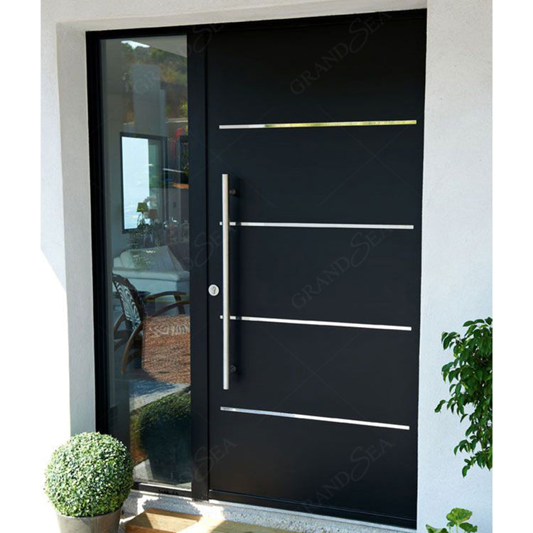 Luxury Design Entrance Door Exterior Security Front Pivot Door Modern Entry Black Wooden Aluminum Pivot Door