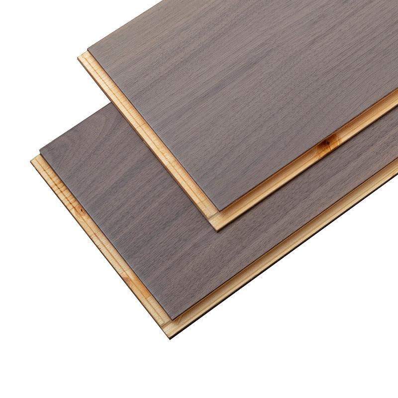 【Door-to-Door Installation】Morandi Style 15mm Lock Buckle Glue-free Installation Black Walnut New Three-layer Flooring Solid Wood
