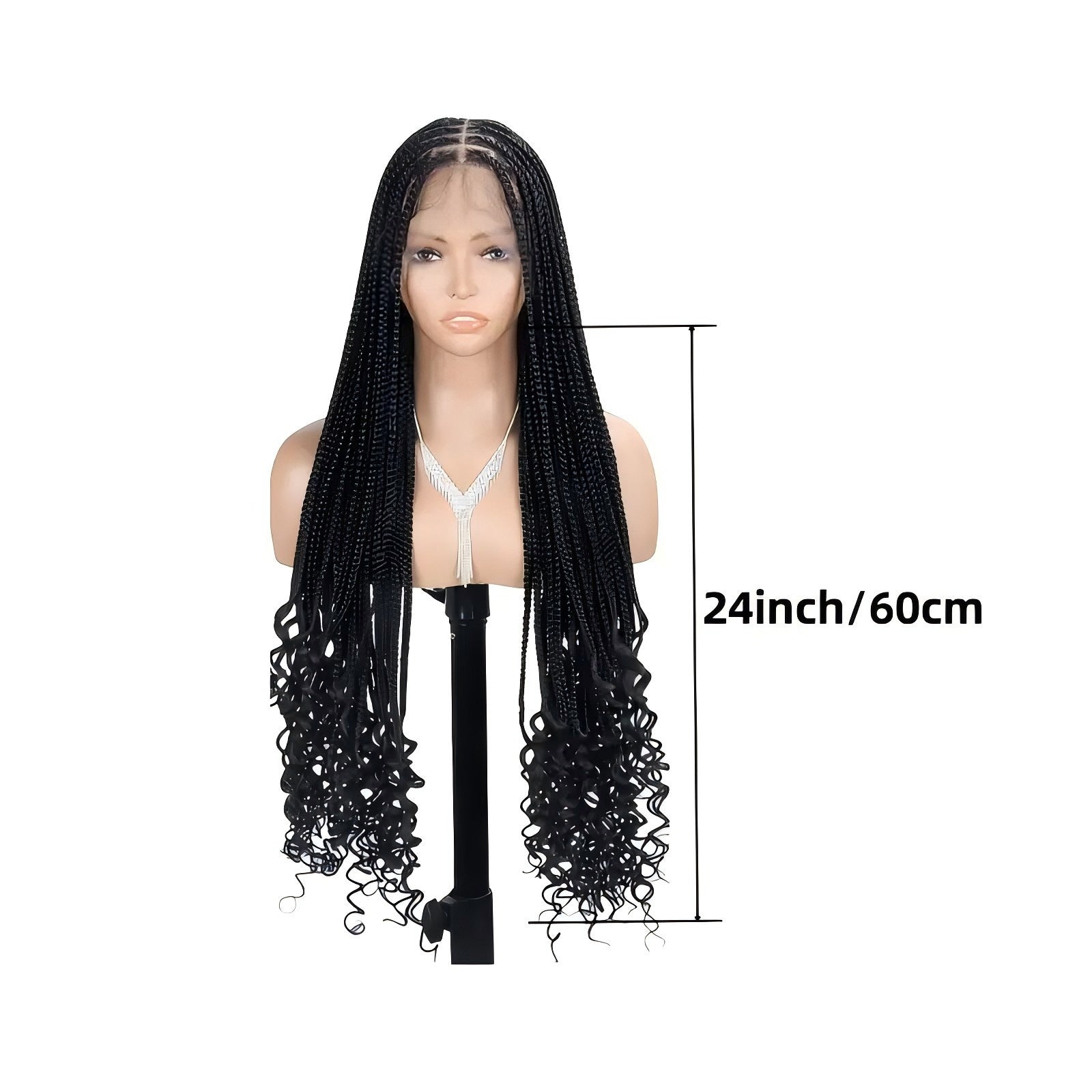Cross-Border Crochet Hair Wig Three-Strand Braid Tail Flower Braided Braid Curly Dreadlock Hair Extensions Box Braids Full Lace