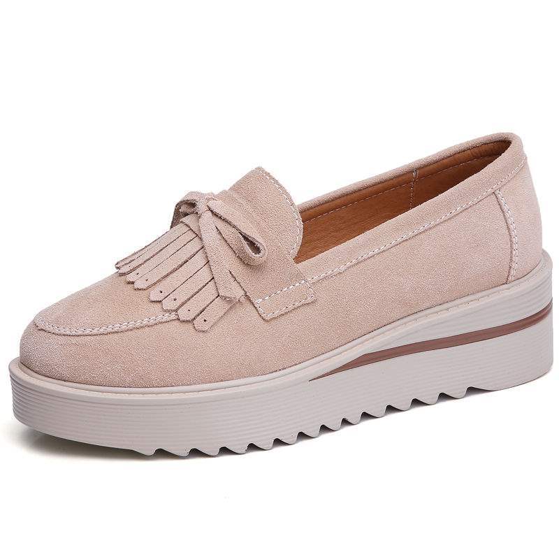 VIVIDENT New Spring and Autumn Platform Shoes for Women, Thick Sole Wedge, Large Size Slip-On Casual Mom Shoes
