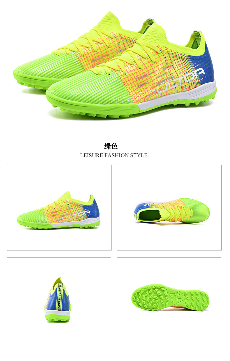 C Luo Professional High-Top Soccer Shoes Male AG Long Spike Youth Student Campus Competition Training Sneakers