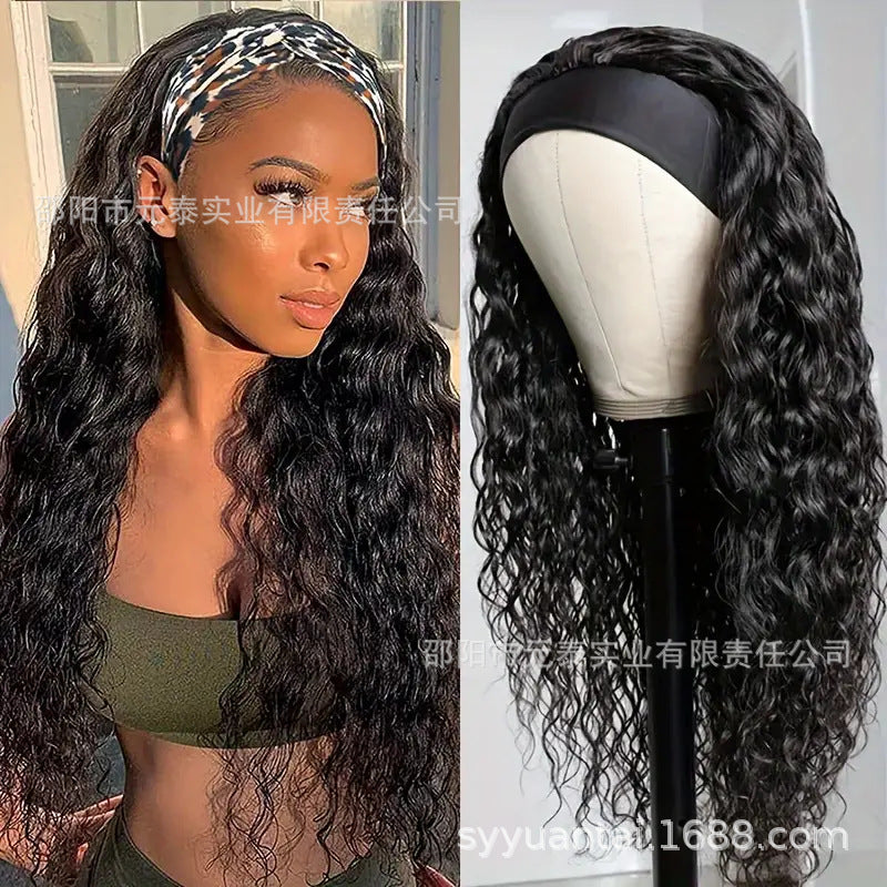 Curly Headband Wig Human Hair 10-24 Inch Headband Wigs