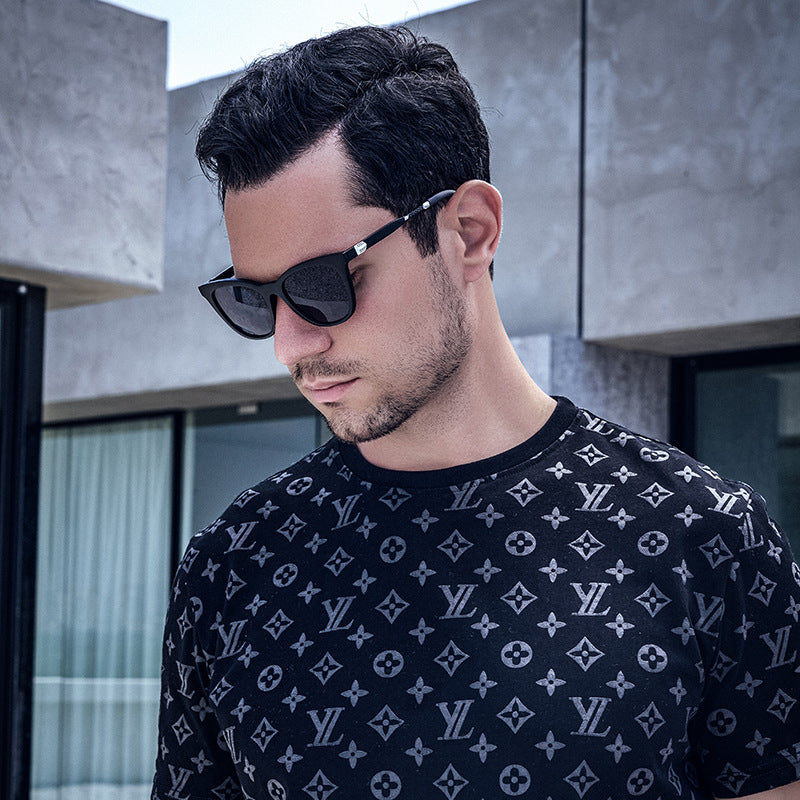 Aluminum-magnesium Spring Mirror Leg Cat Eye Sunglasses Men UV Protection ins Large Frame Sunglasses for Women with High-End Feel