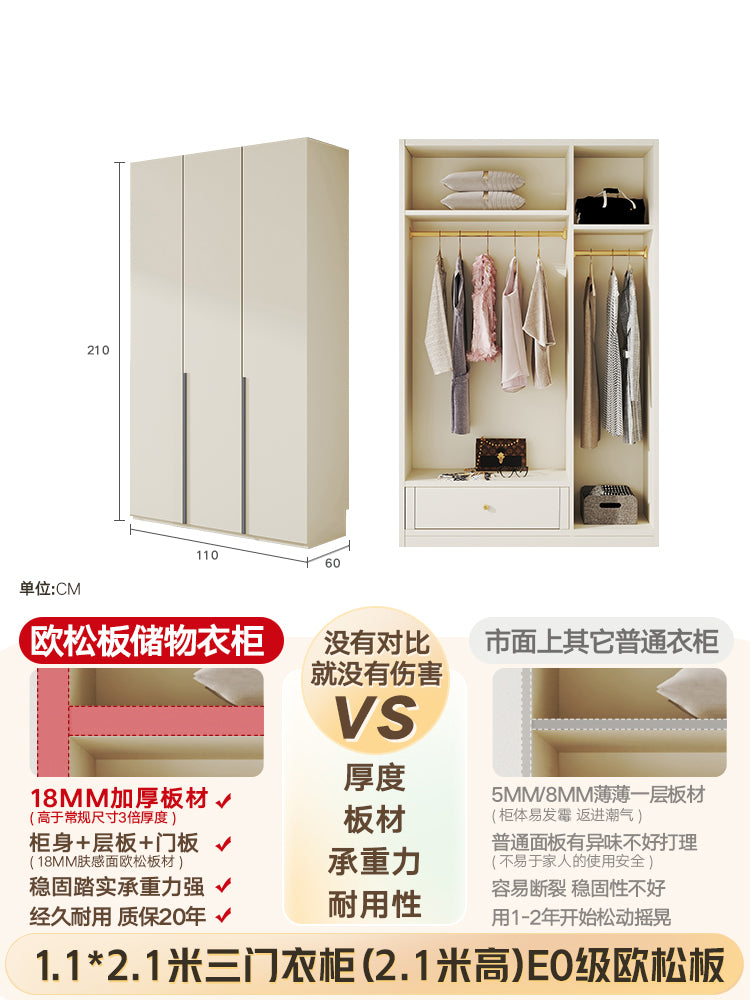 Custom Solid Wood Door-to-Ceiling Wardrobe2024Bestselling Home Bedroom E0Grade European Pine Board Storage Cabinet Furniture