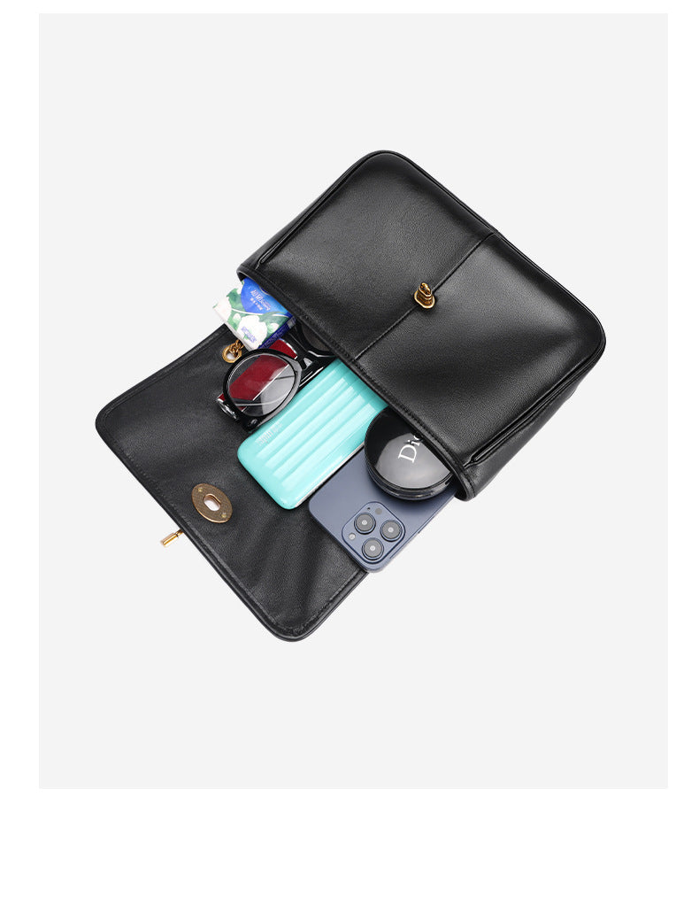 Vintage Casual Fashion High-End Single Shoulder Bag New Melad Chain Bag Autumn Winter Simple Commuter Crossbody Women's Bag