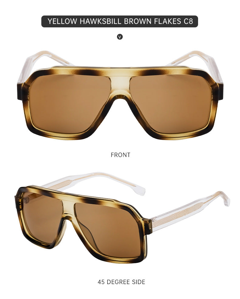 European and American Fashion Square Frame Sunglasses for Men Driving Special Propionic Acid Insert Pin Temple Sunglasses Men's Glasses shades