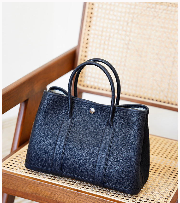 Garden Bag Summer High-End Feel Guangzhou First Layer Cowhide Women's Bag Genuine Leather Tote Bag Large Capacity Commuter Handbag