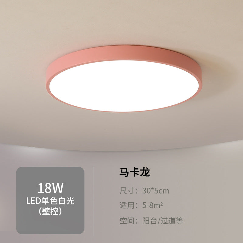 led Ceiling Light Round Bedroom Room Light Nordic Macaron Home Dining Room Study Hallway Balcony Lighting