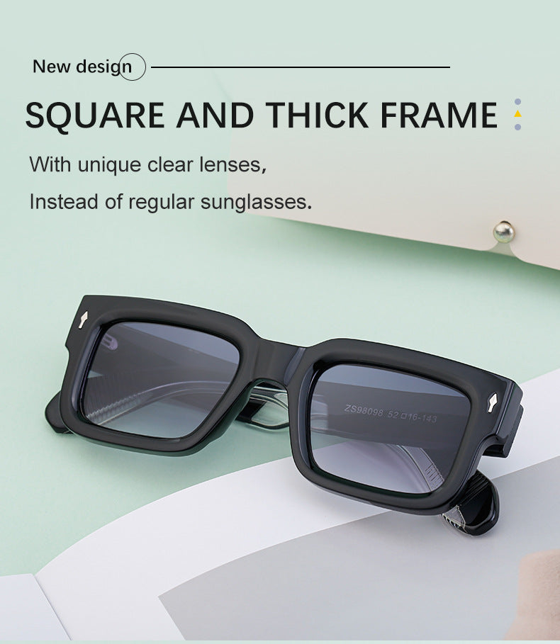2025New Retro Square Frame Sunglasses for Men High-End European and American Retro Sunglasses Men's Trend sunglasses