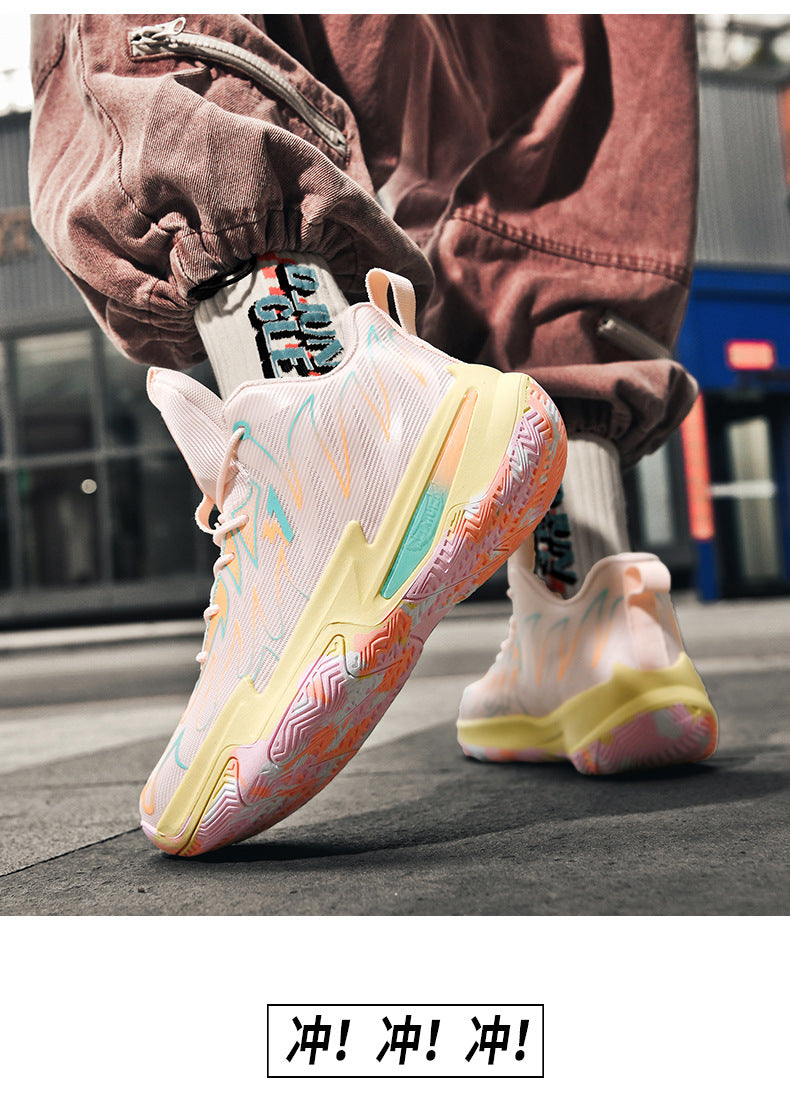 Basketball shoes for men and women, mesh breathable, non-slip, wear-resistant, shock-absorbing sneakers for students and teenagers, professional training sports shoes