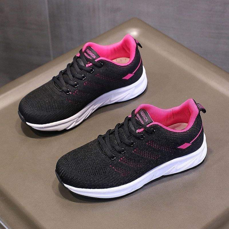 Women's Shoes2025New Spring Lightweight Mom Sports Shoes Shock Absorbing Running Shoes Black Soft Sole Long Standing Work Shoes