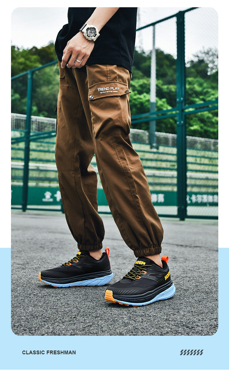 Running Shoes Sports Trendy Shoes Summer Soft Sole Lightweight Breathable Jump Rope Wide Last Marathon Jogging Thick Sole Cushioning Men's Shoes