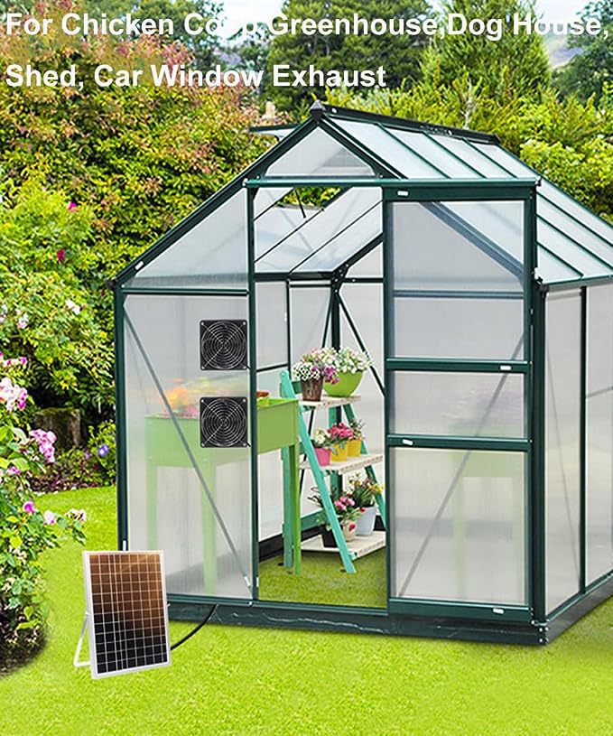 15W Monocrystalline Silicon Glass Solar Panel Fan RV Travel Car Outdoor Camping Pet Chicken Coop Ventilation Exhaust Fan