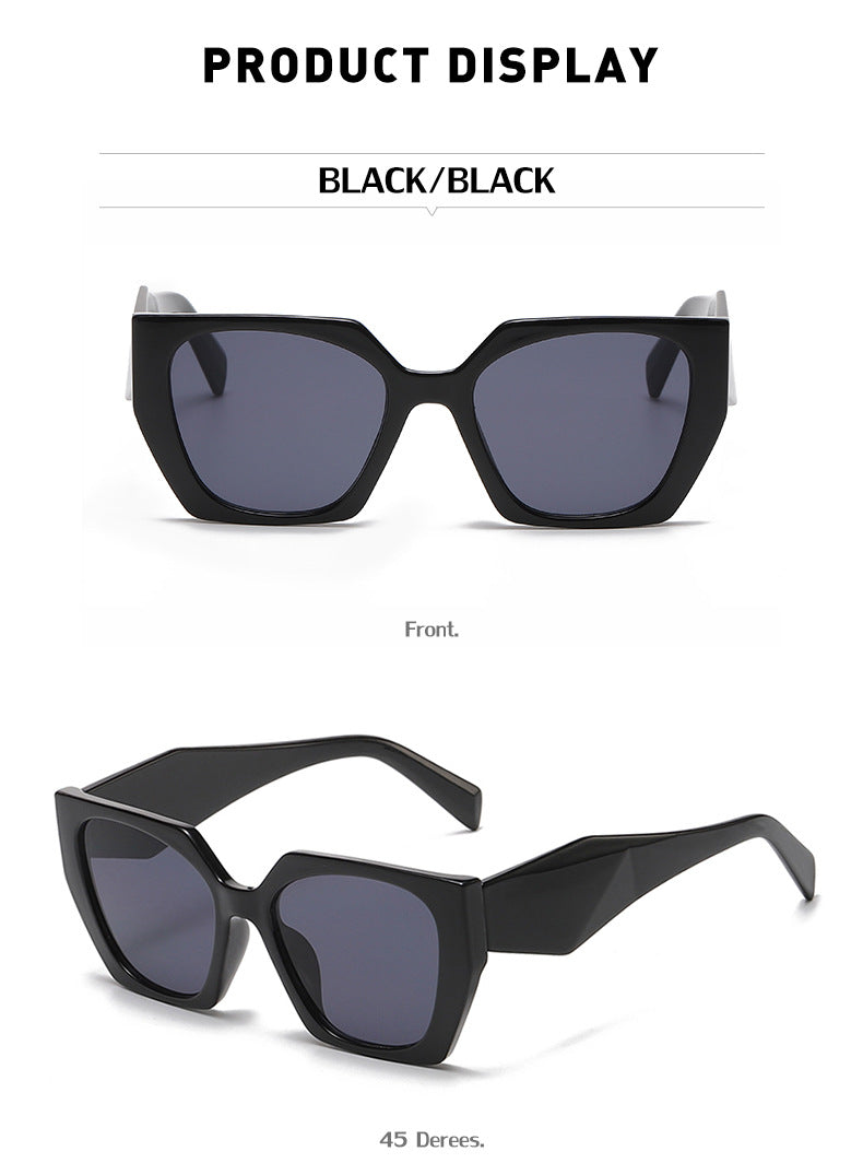 New Fashion Cat Eye Wide Leg Sunglasses for Women with High-end Feel ins Wholesale full frame sunglasses UV protection