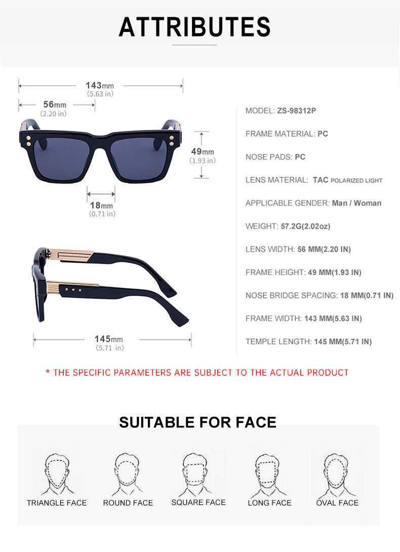 Men's Square Frame Polarized Sunglasses2025European and American retro high-end sun protection sunglasses for driving