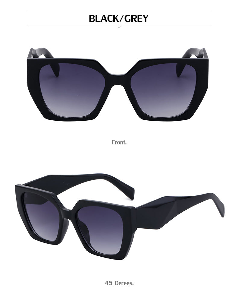 New Fashion Cat Eye Wide Leg Sunglasses for Women with High-end Feel ins Wholesale full frame sunglasses UV protection
