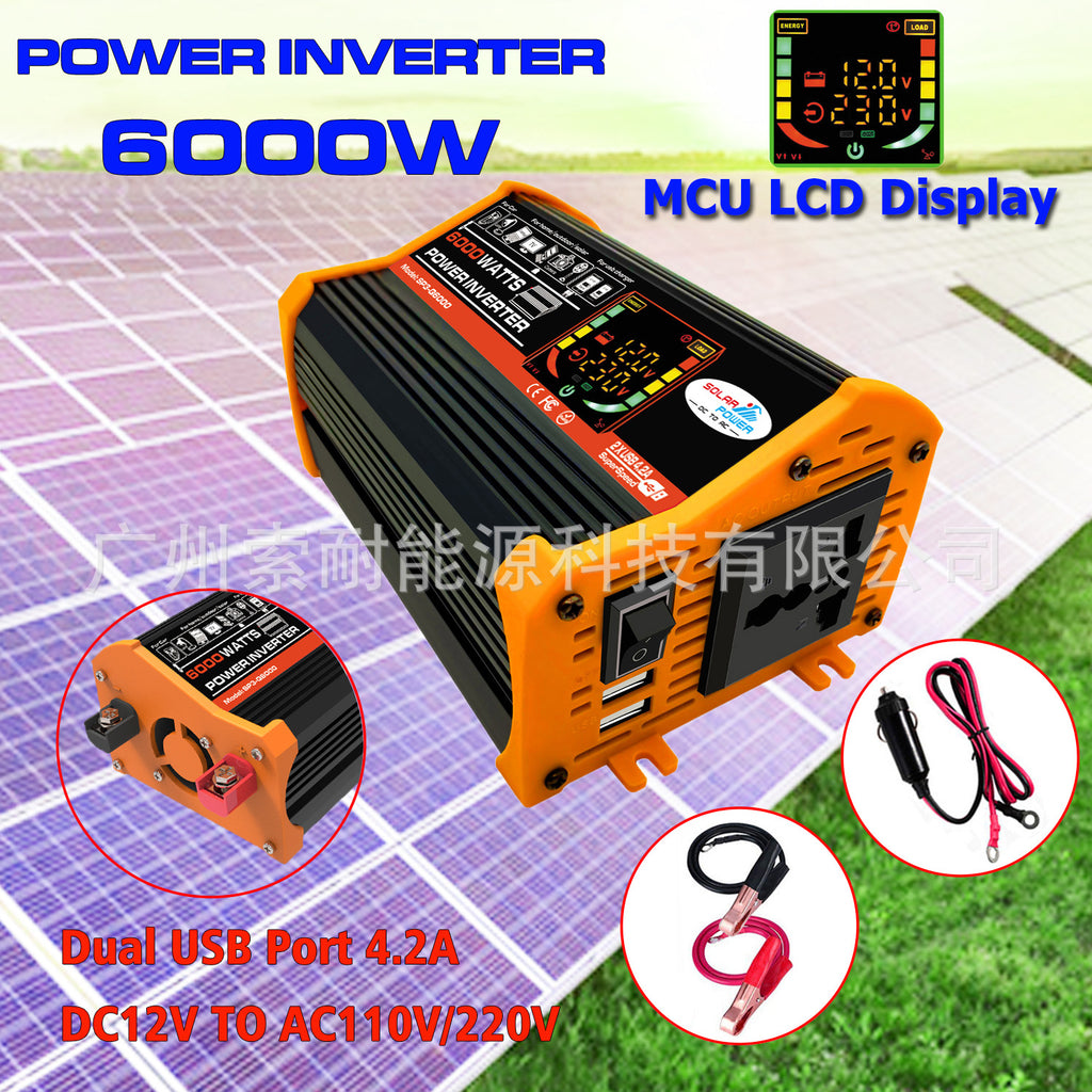 Vehicle Inverter500W 12V Turn110V/220V Intelligent Digital Display Double USB inverter Export
