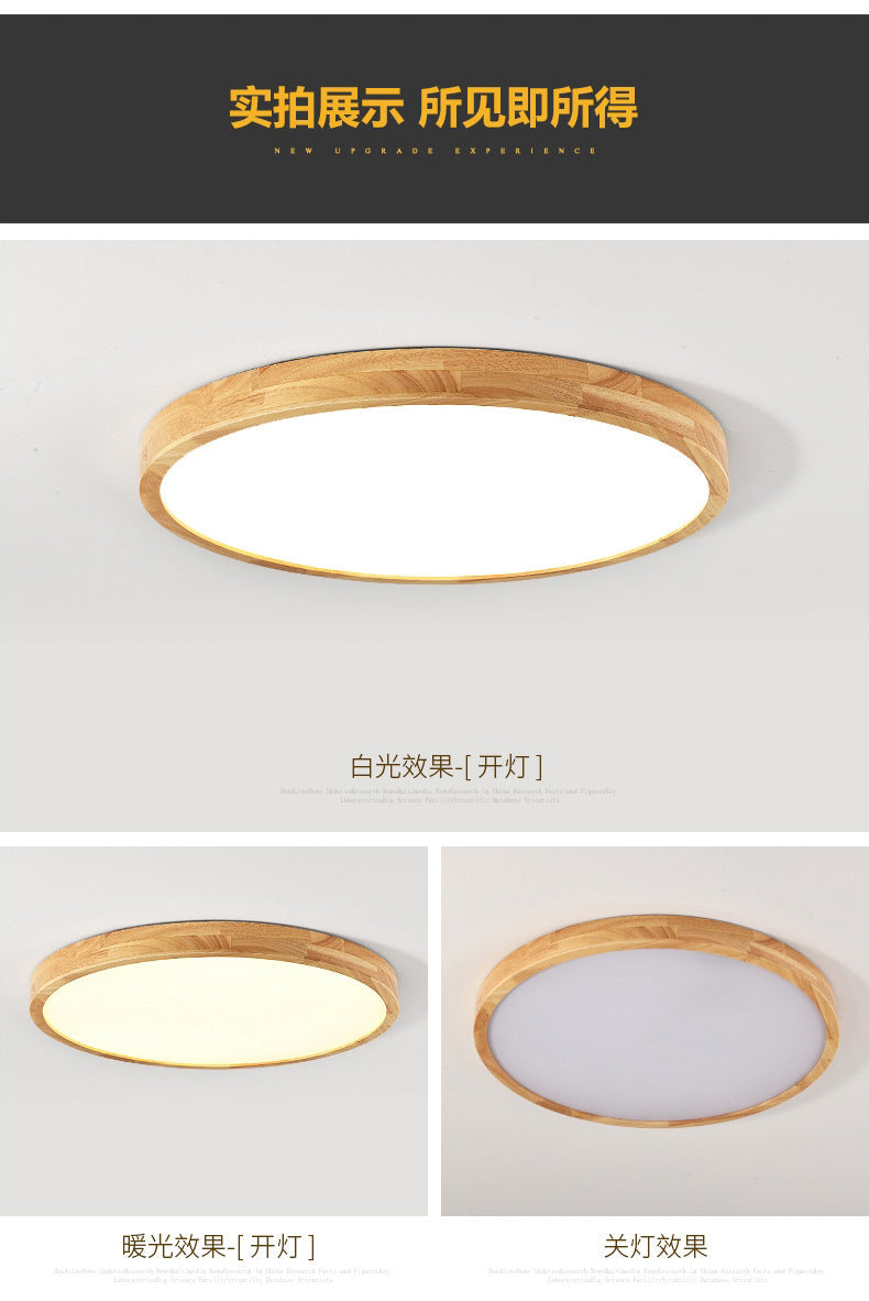 Log led Ceiling Lamp Living Room Balcony Tatami Wabi-Sabi Style Japanese Style Wood Art Corridor Nordic round bedroom