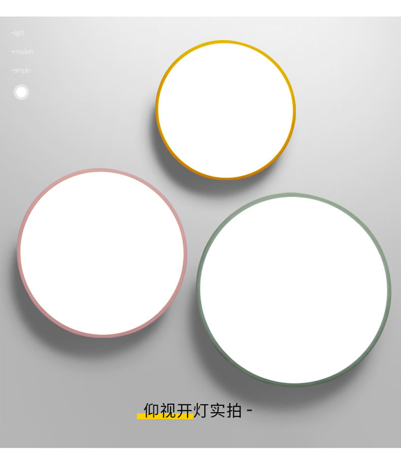 Macarons led Ceiling Light Round Modern Minimalist Bedroom Light Iron Art Ultra-thin Living Room Light Home Balcony Light