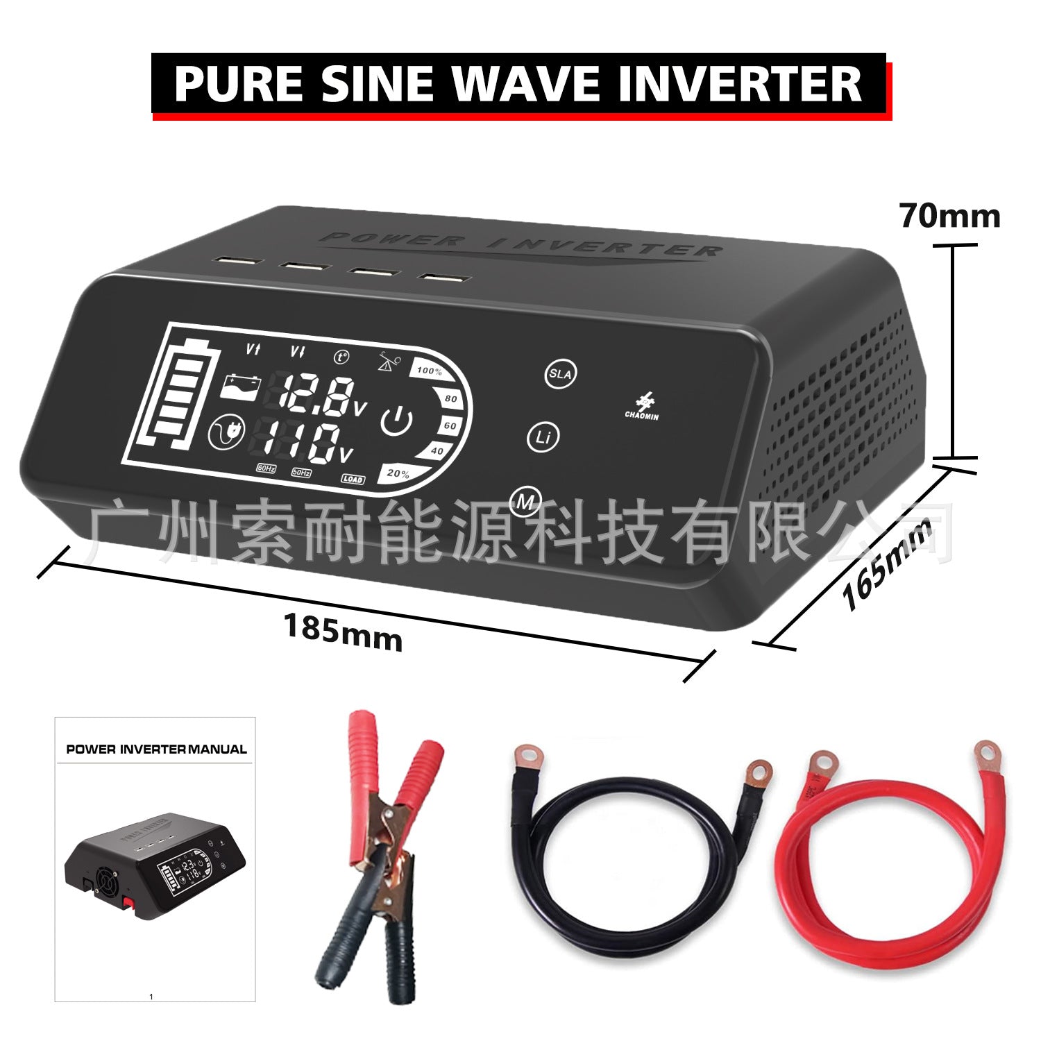 Pure Sine Wave Inverter1000W 12V Turn110V Smart Touch Display Screen eBay Amazon New Product