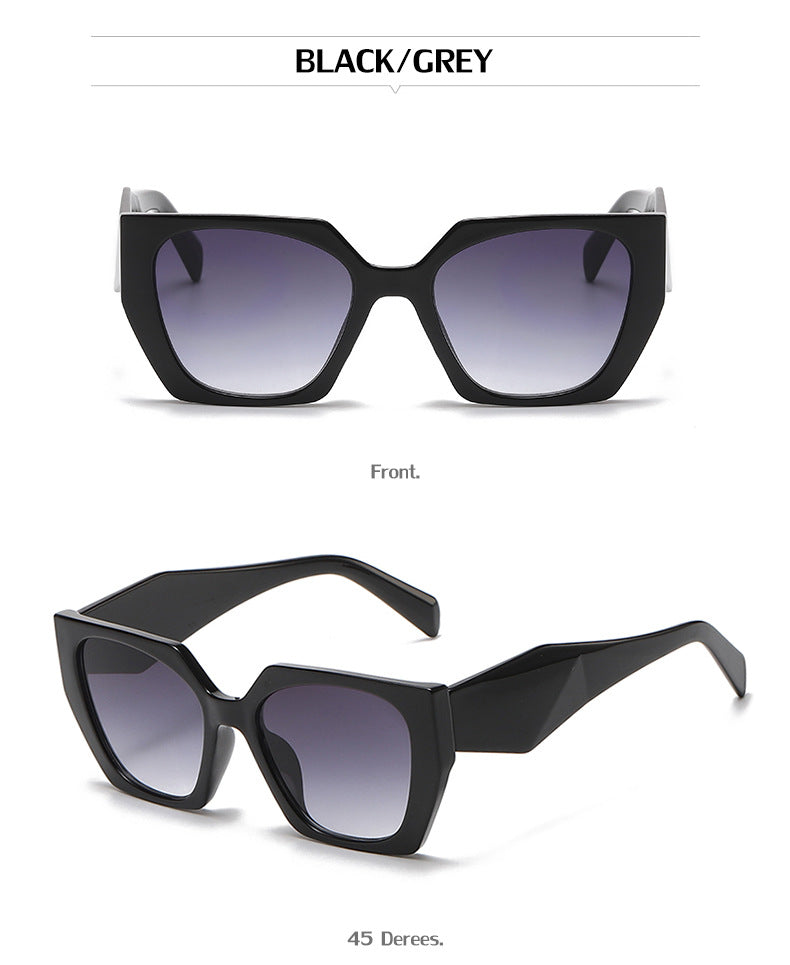 New Fashion Cat Eye Wide Leg Sunglasses for Women with High-end Feel ins Wholesale full frame sunglasses UV protection