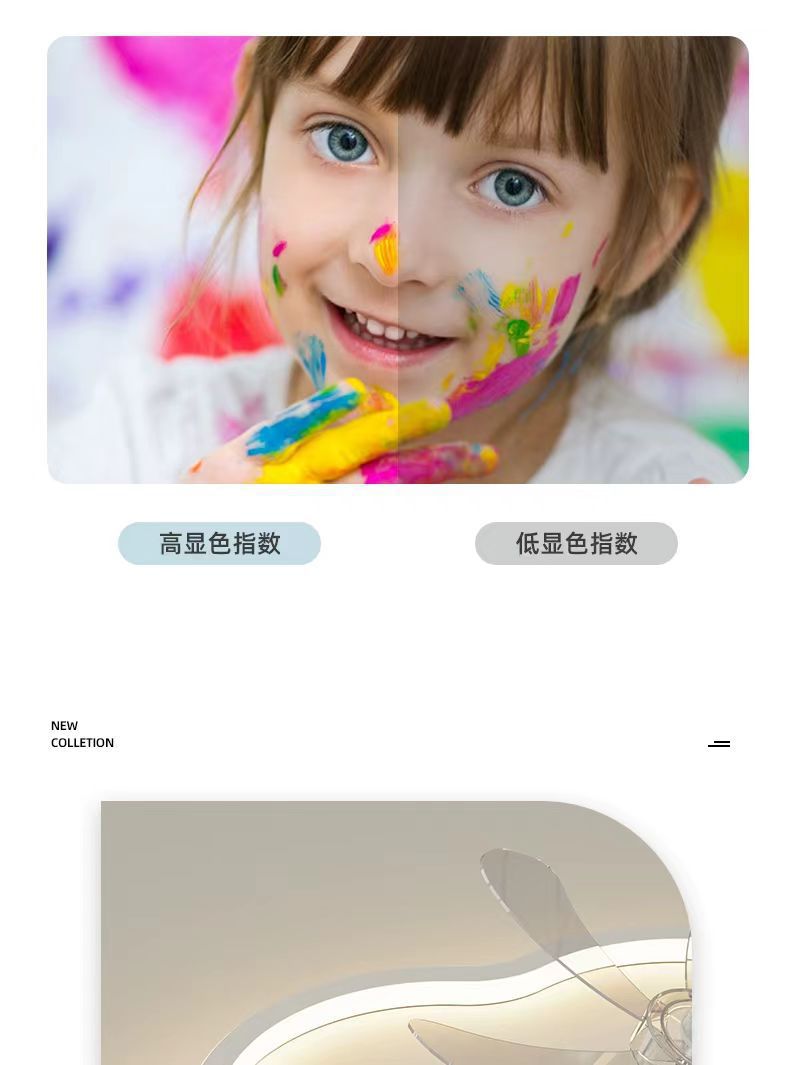 Bedroom fan light integrated modern minimalist2025New style ceiling fan light for children's room and dining room