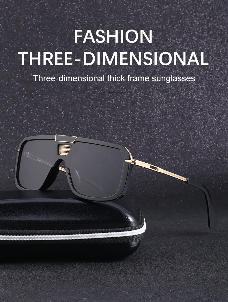 New Retro Square Frame Sunglasses for Men, European and American Style Large Frame Sunglasses for Women, Trendy Wholesale Sun Protection Sunglasses