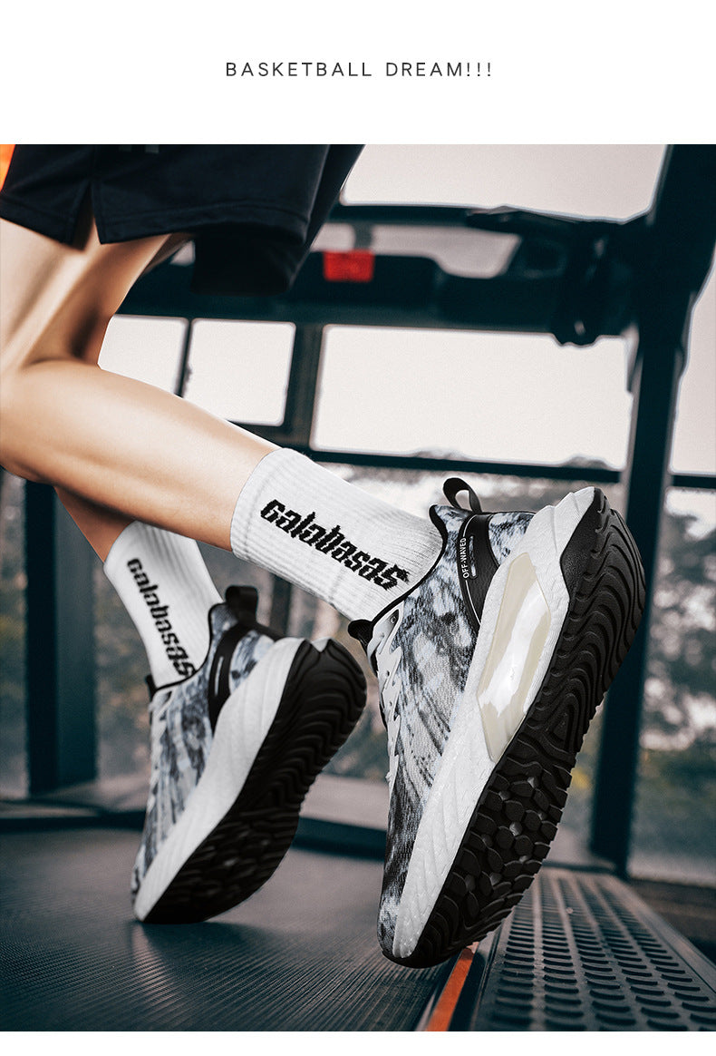 Marathon Running Shoes Soft Sole Cushioning Men and Women Mesh Training Running Shoes Rebound Physical Test Sports Student Sports Shoes Men's