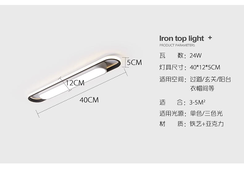 Simple and Modern led Ceiling Light Strip Shape Lamp for Training Room Classroom Gym Car Beauty Lighting Fixture