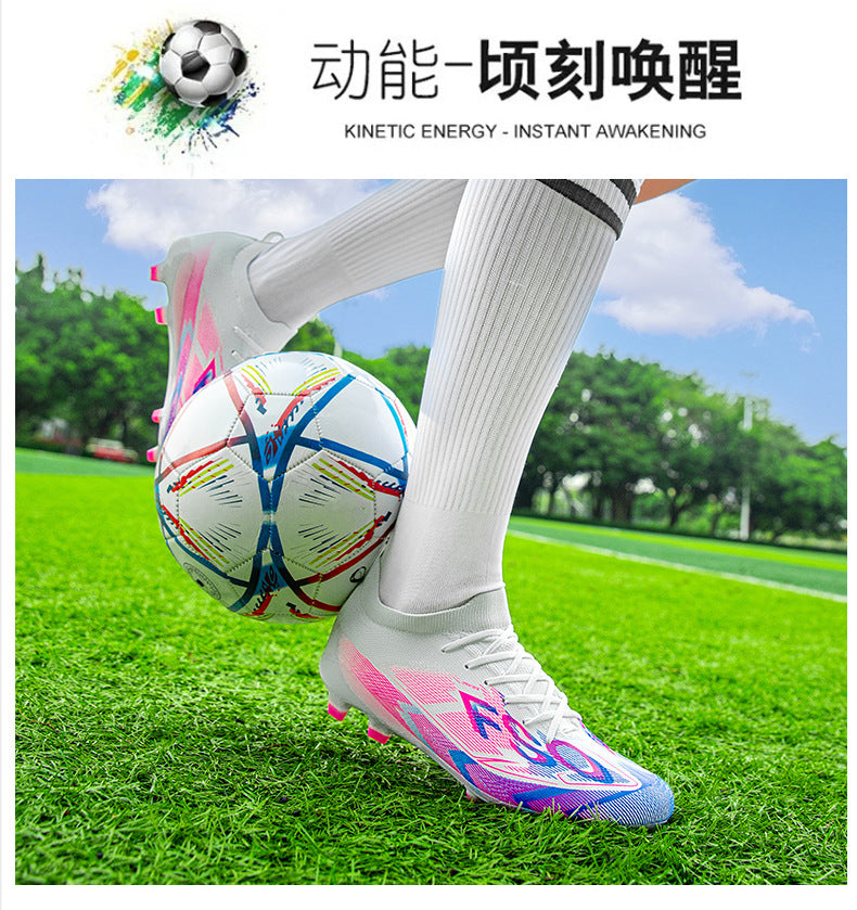 Manufacturer Football Shoes Long Spikes Student Adult Outdoor Turf Training Shoes Professional Competition Sports Shoes Wholesale