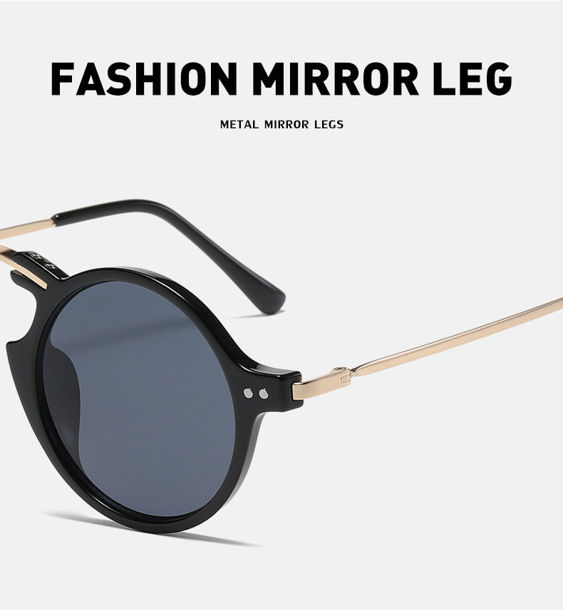 Steampunk Small Frame Sunglasses for Women, European and American Trendy Round Frame Sunglasses, Unique Street Style Glasses for Women sunglasses