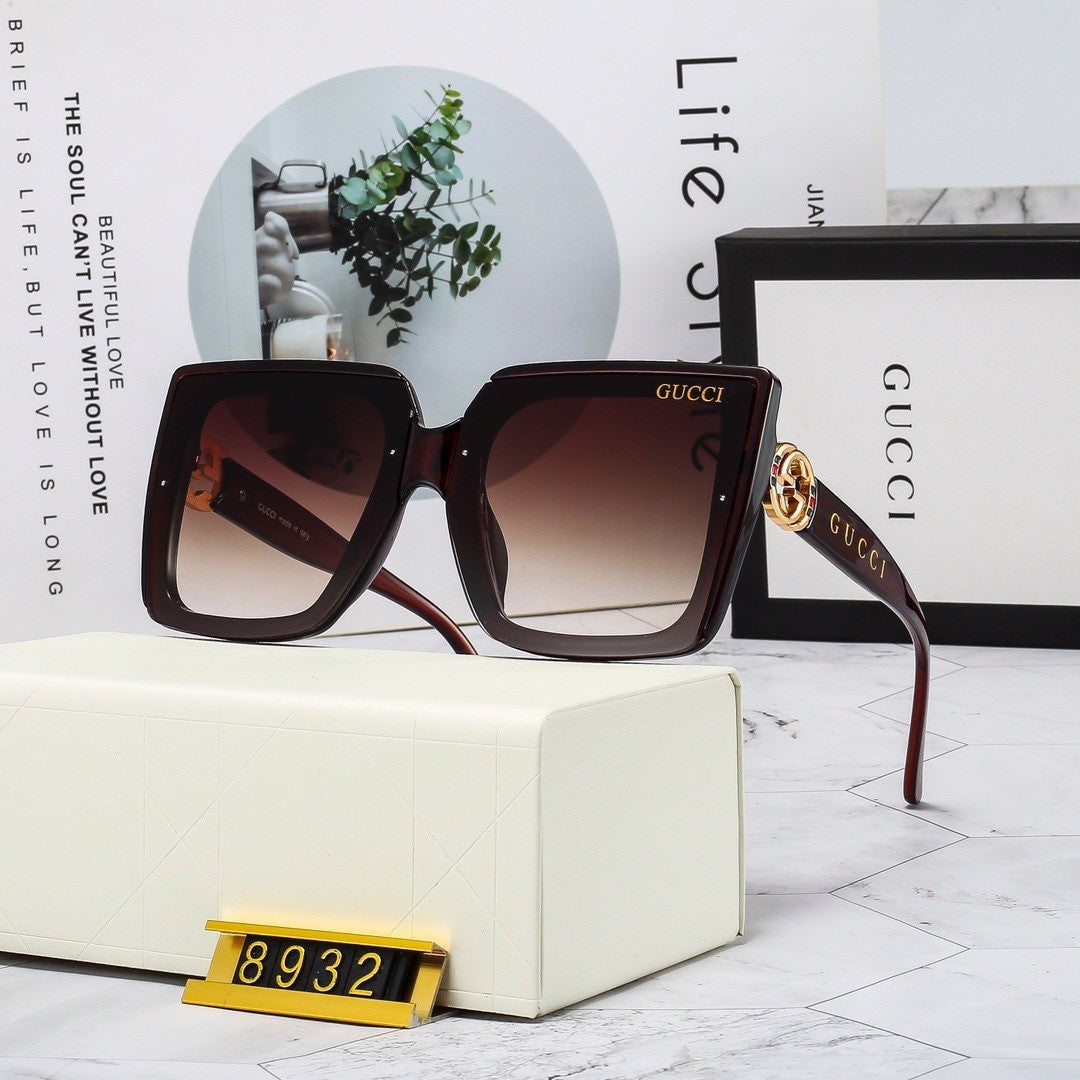 New European and American Trendy Fashion Versatile Personality Sunglasses High-end Square Frame Sunglasses Internet Celebrity Style Driving Sunglasses