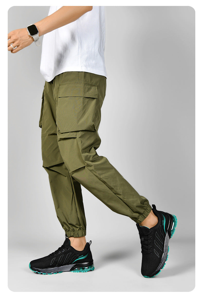 Casual sports men's shoes for teenagers, breathable fly-knit mesh shoes2025Summer Large Size Versatile Cushioned Shock Absorption Running Shoes