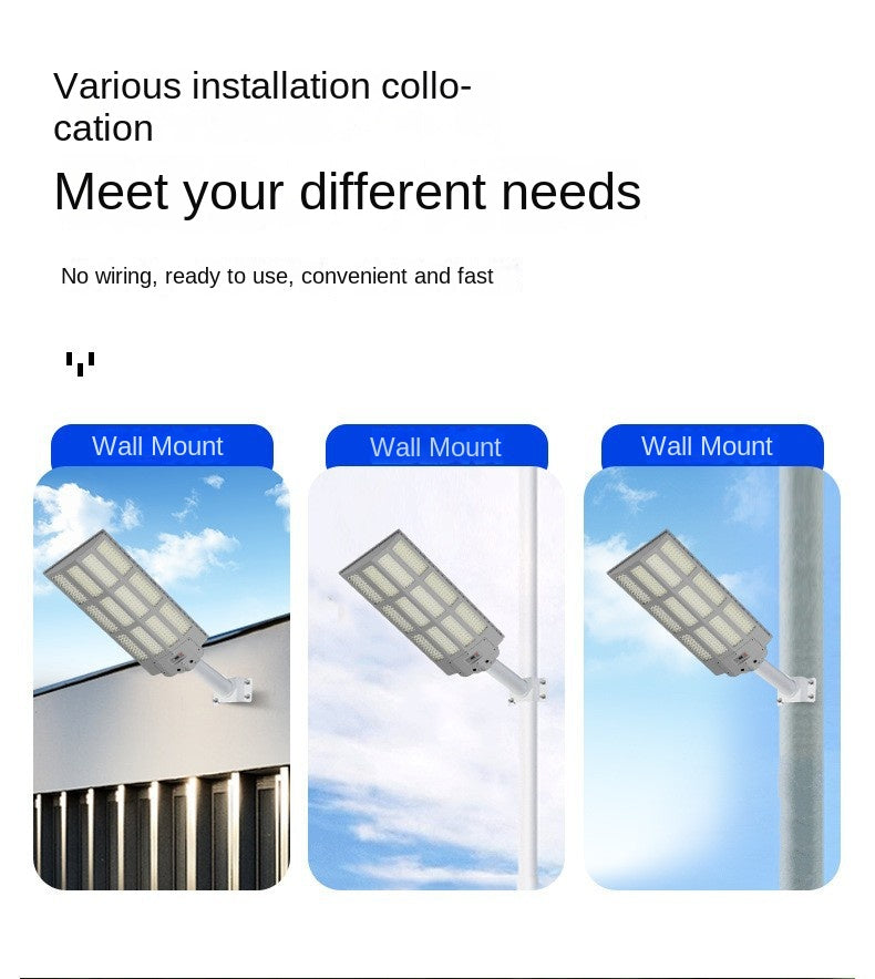 Solar Street Light Automatically Turns on After Dark, Rainy Day Power Supply, Ultra Bright Waterproof Household Solar Light
