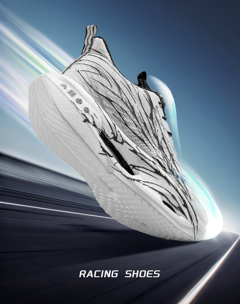 Autumn Winter Double Mesh Thickened Comfortable Rotating Buckle Fluorescent Versatile Running Shoes Youth Carbon Plate Really Soft Sole Sports Shoes