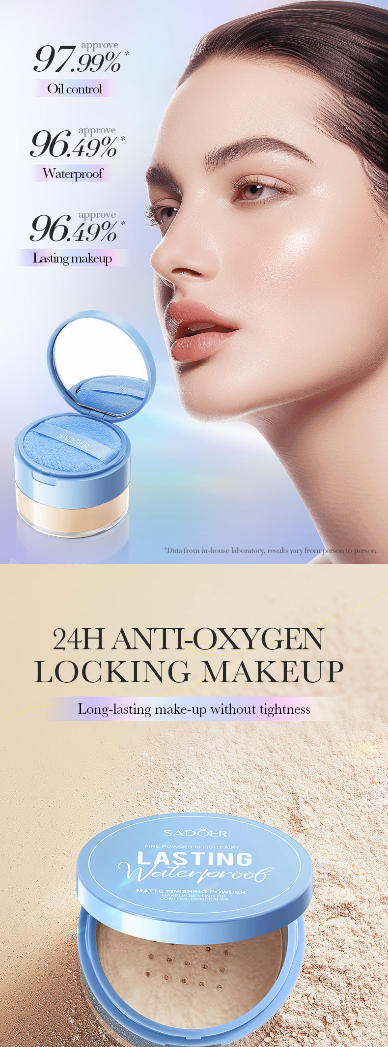 Matte Concealer Powder15g SADOER Contouring and Setting Powder for Makeup Wholesale Cross-Border Trade