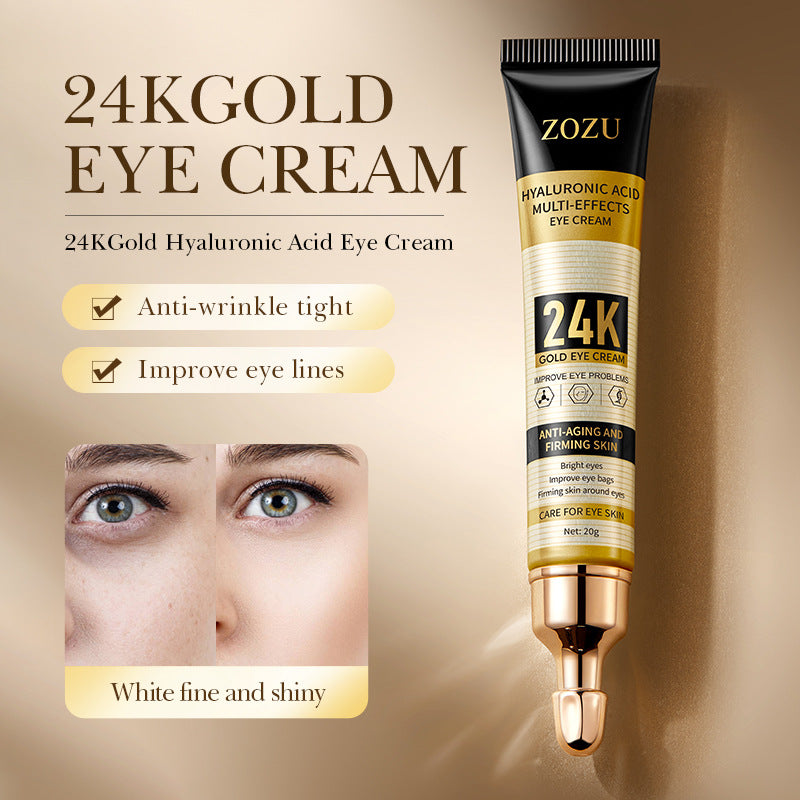 24K Gold Eye Cream ZOZU Hyaluronic Acid Hydrating and Moisturizing Eye Cream for Eye Wrinkles Cross-Border Wholesale