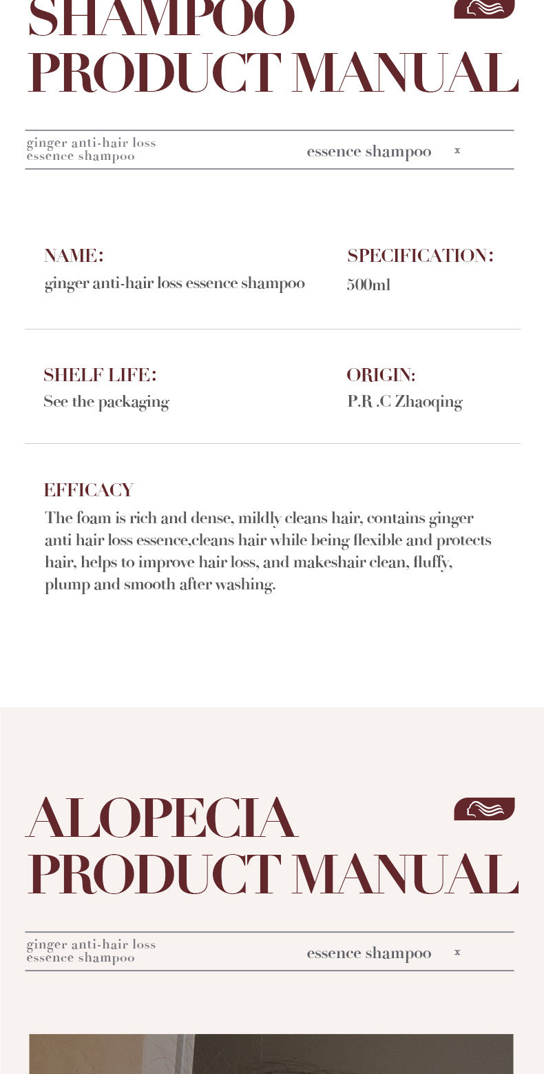 Full English Ginger Anti-Hair Loss Shampoo500ml SADOER Plant Shampoo  Wholesale