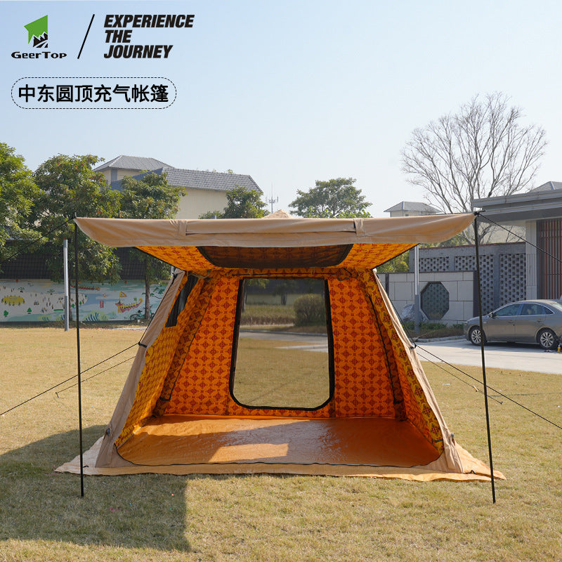 Middle East Arabian Inflatable Tent Outdoor No Setup Needed for Hiking Saudi Print3*3M Camping