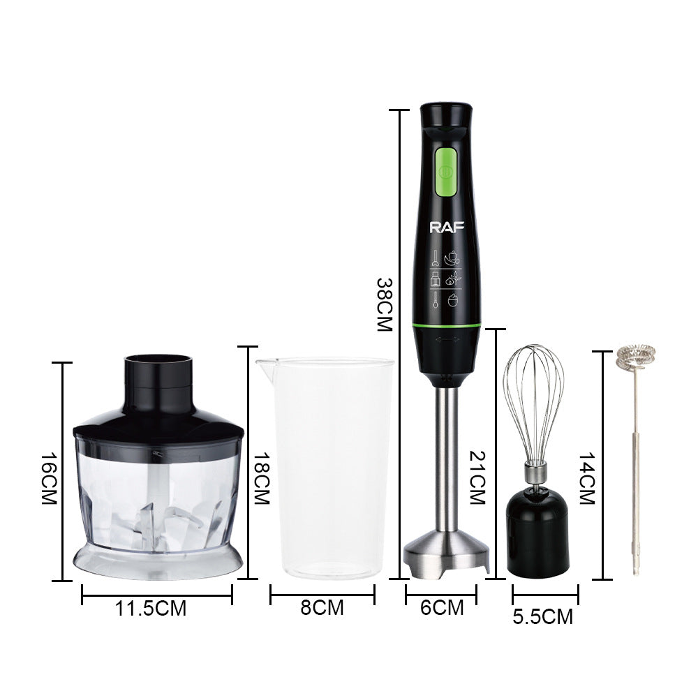 RAF EU Standard Portable Household Electric Stainless Steel Cooking Stick Blender Food Mixer 5-in-1309